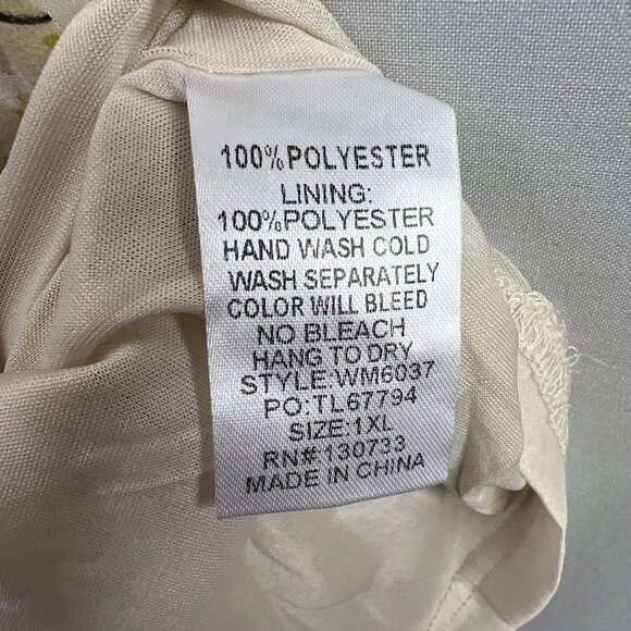 Umgee Dress Off Shoulder Womens size 1XL floral Cinched Ruffled High Low Chiffon - Picture 9 of 9